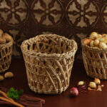 Hasır El Örgü Orta Boy Saksılık 24 Cm