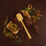 El yapımı dikdörtgen uçlu şimşir köfte spatulası