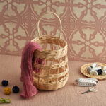 Rattan Bambu El Örgü Cevizlik Sepet