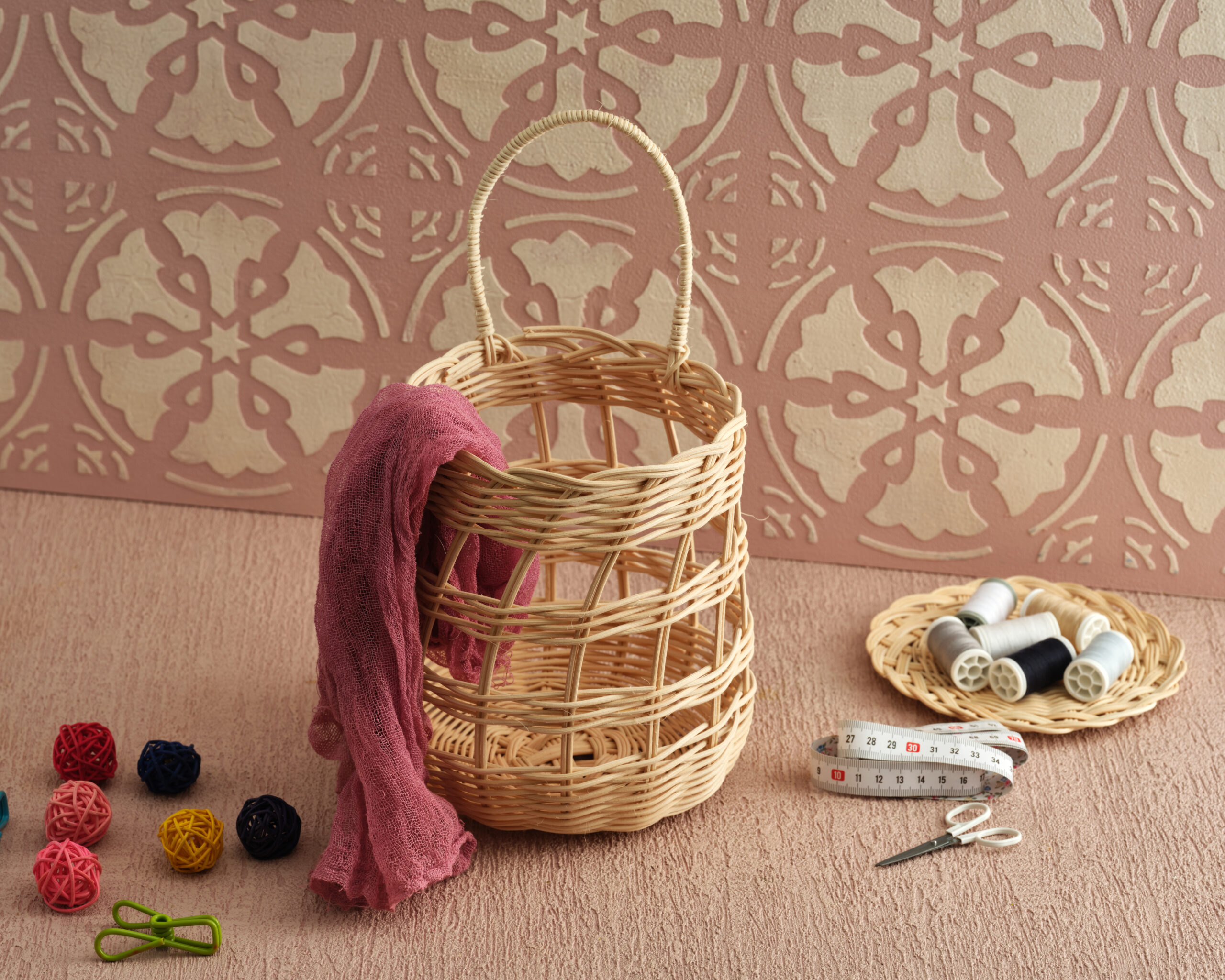 Woodmod16766 Rattan Bambu El Örgü Cevizlik Sepet - Görsel 1