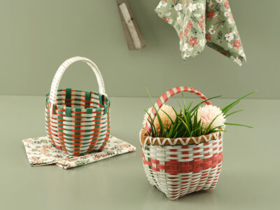 Plastik El Örgü Sepet 2 Adet