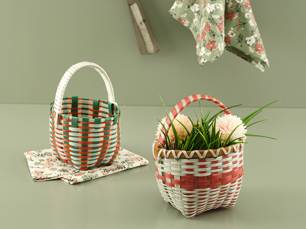 Ulu Ahşap4992 Plastik El Örgü Sepet 2 Adet - Görsel 1