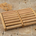 Çift sıralı doğal ahşap ayak masaj ve refleksoloji aleti