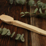 El yapımı şimşir servis kaşığı oyma taslağı 25-30 cm