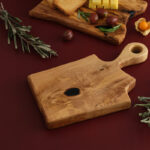 El yapımı doğal zeytin ağacı peynir sunum tabağı