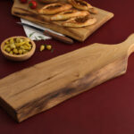 El yapımı büyük boy özel ceviz kesme ve sunum tahtası 53 cm