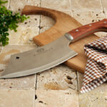 Profesyonel ahşap saplı kasap satırı 6mm çelik