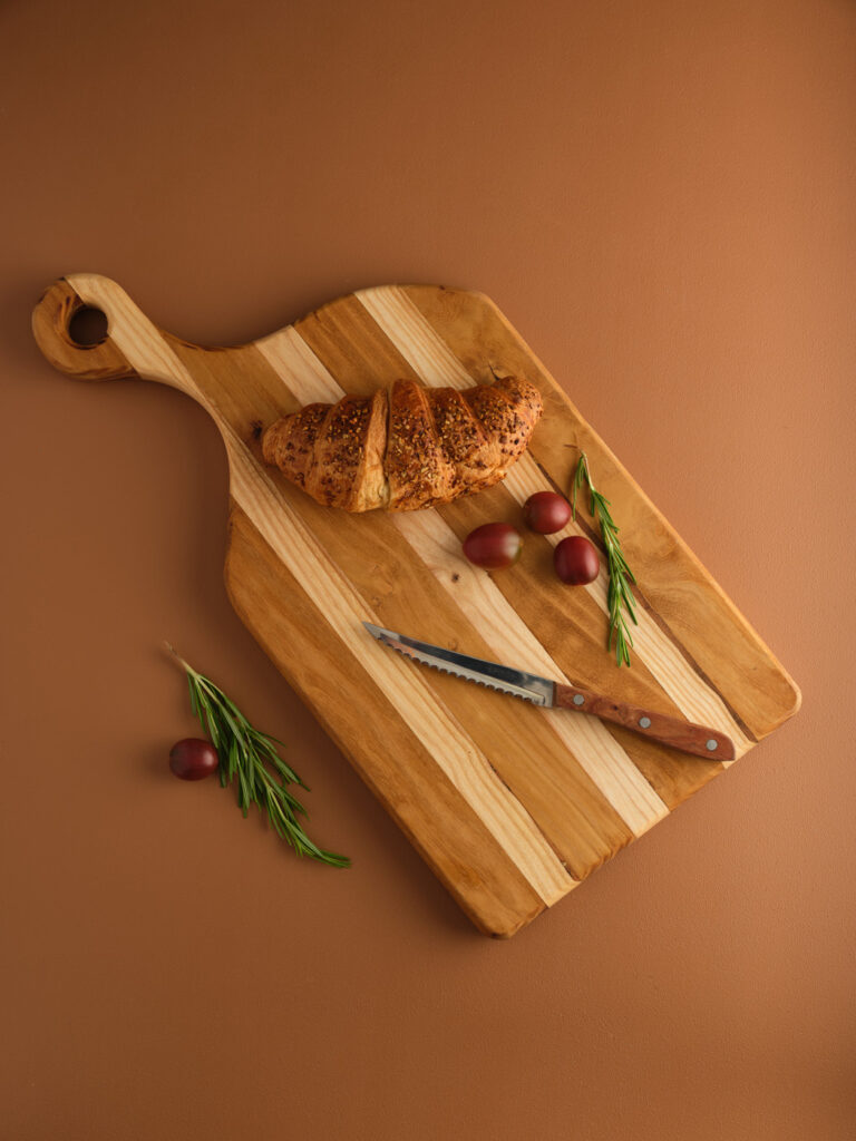 Profesyonel end grain kesme tahtası çınar ve dut ağacı mozaiği